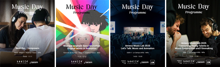 affiches des films participants au Music Day - Festival d'Annecy, le Festival international du film d'animation 