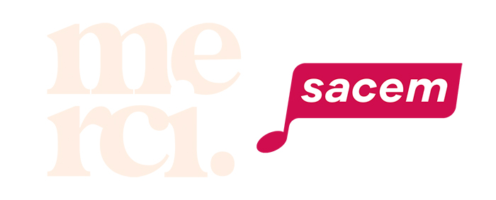 Merchandising - Générez des revenus complémentaires avec "Merci Sacem" - Logo du partenariat